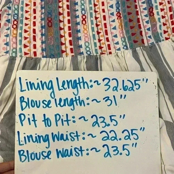 Savanna Jane Multicolor Striped Embroidered Cap Sleeves Tunic Blouse Top Size 2X - Picture 8 of 8